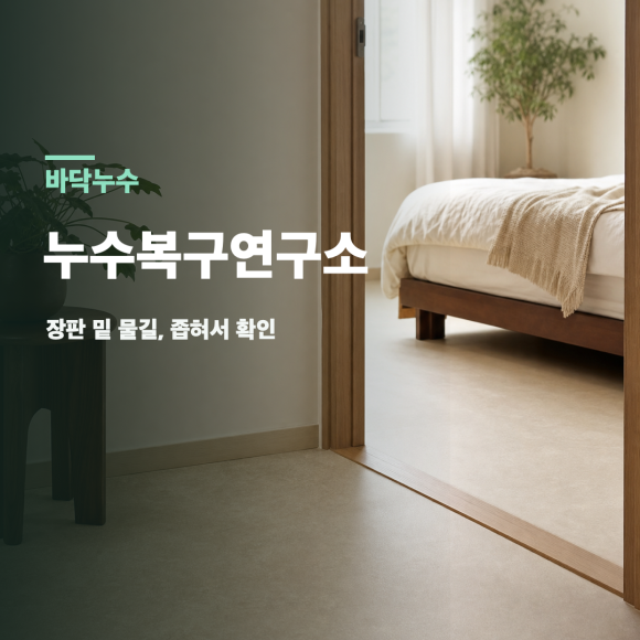 바닥누수 복구 판단 기준을 설명하는 예시 이미지